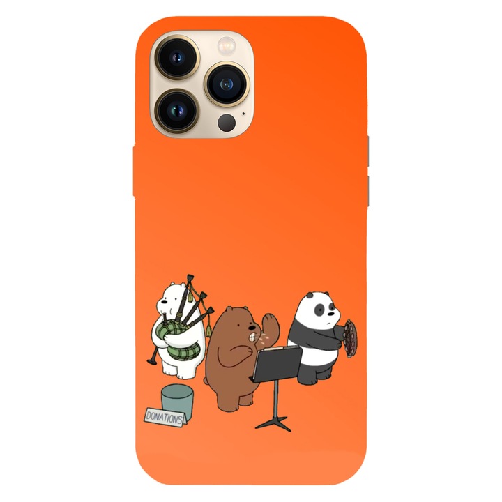 Husa compatibila cu Apple iPhone 12 / iPhone 12 Pro, Viceversa, model Donations We bare bears, Silicon, TPU