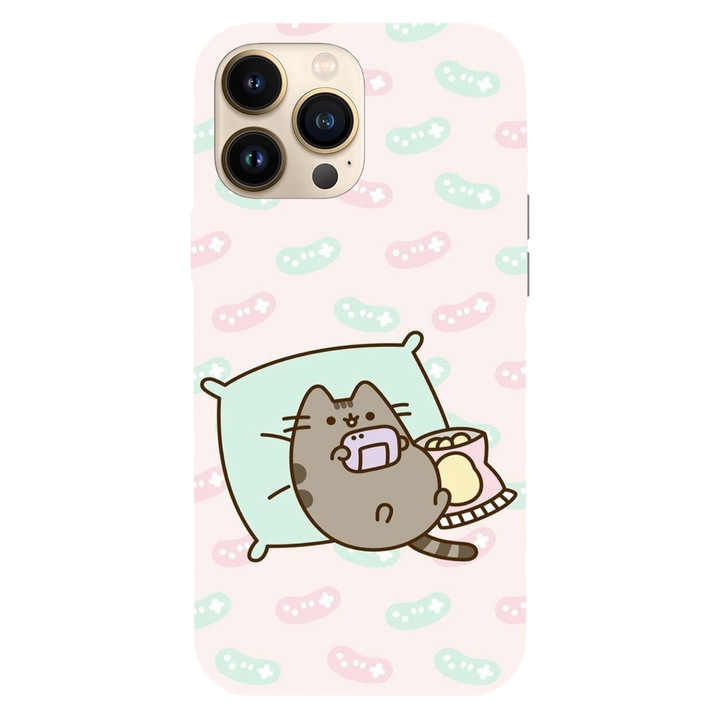 Husa compatibila cu Apple iPhone 12 / iPhone 12 Pro, Viceversa, model Lets play some games Pusheen, Silicon, TPU