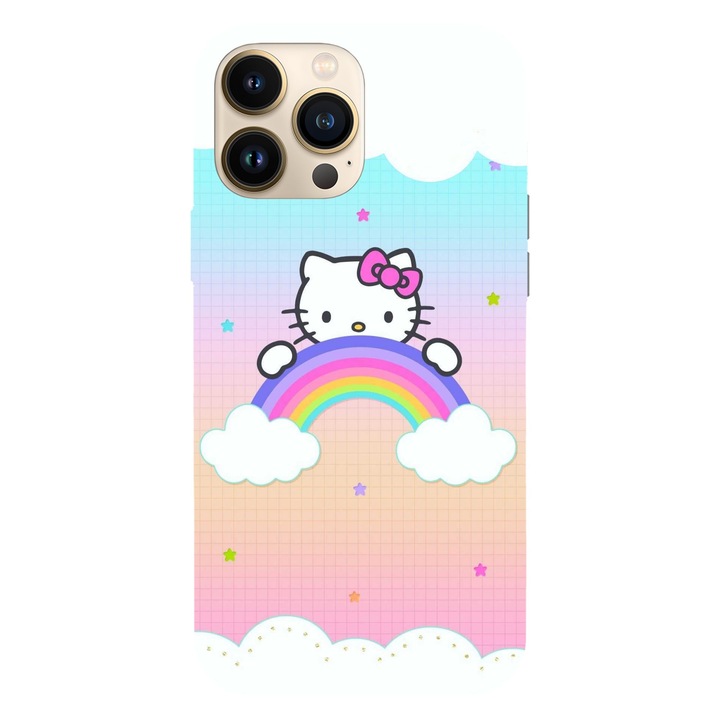 Husa compatibila cu Apple iPhone 12 / iPhone 12 Pro, Viceversa, model Cloudy star Hello kitty, Silicon, TPU