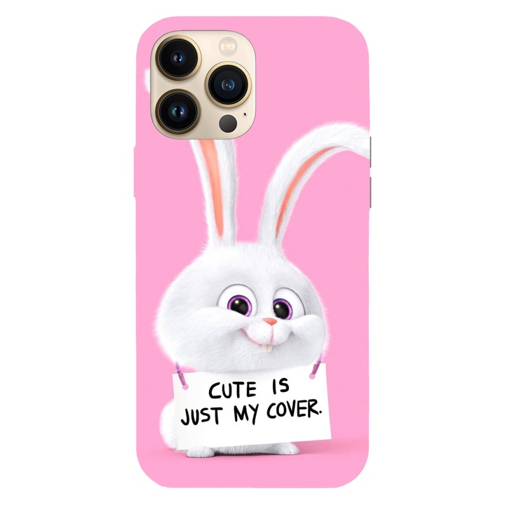 Husa compatibila cu Apple iPhone 12 / iPhone 12 Pro, Viceversa, model Cute is just my cover pink edition The Secret Life of Pets, Silicon, TPU