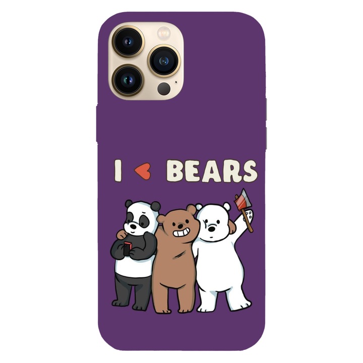 Калъф, съвместим с Apple iPhone 14 Plus, Viceversa, модел I love We bare bears, силикон, TPU