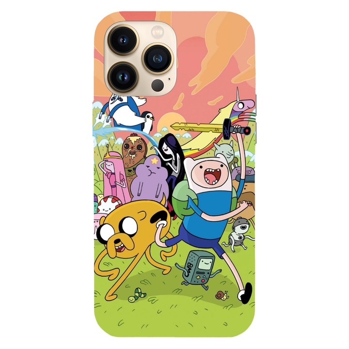 Husa compatibila cu Apple iPhone 12 / iPhone 12 Pro, Viceversa, model Adventure time poster, Silicon, TPU