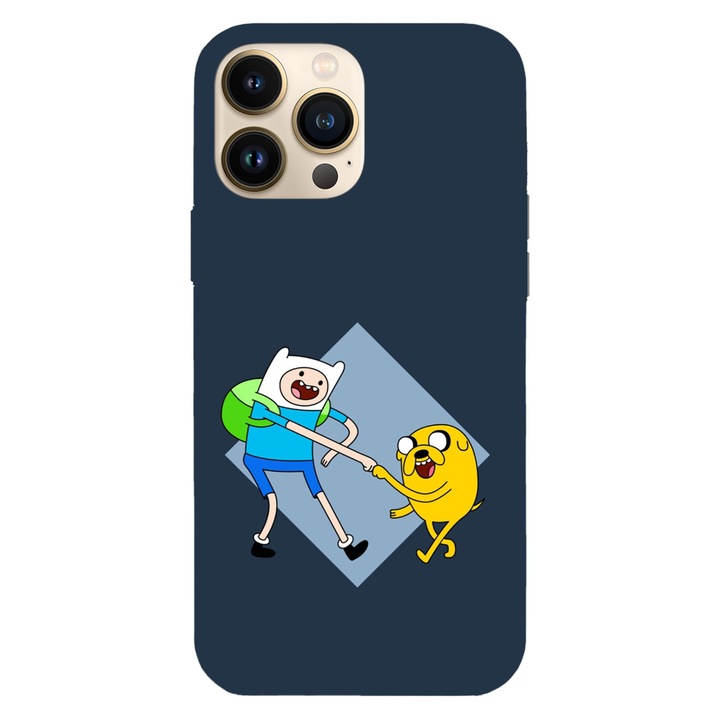 Husa compatibila cu Apple iPhone 13 Pro, Viceversa, model Finn and Jake Adventure time, Silicon, TPU
