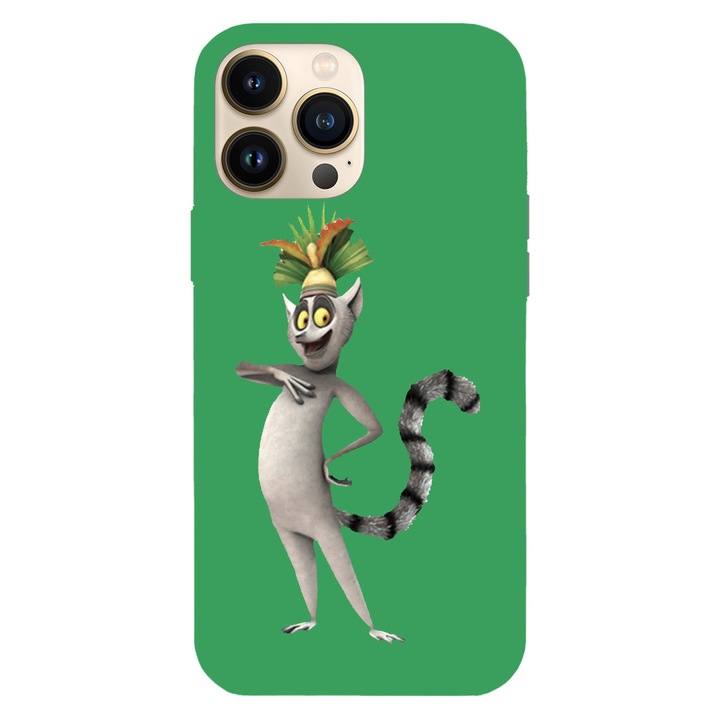 Husa compatibila cu Apple iPhone 12 / iPhone 12 Pro, Viceversa, model King Julian Madagascar, Silicon, TPU