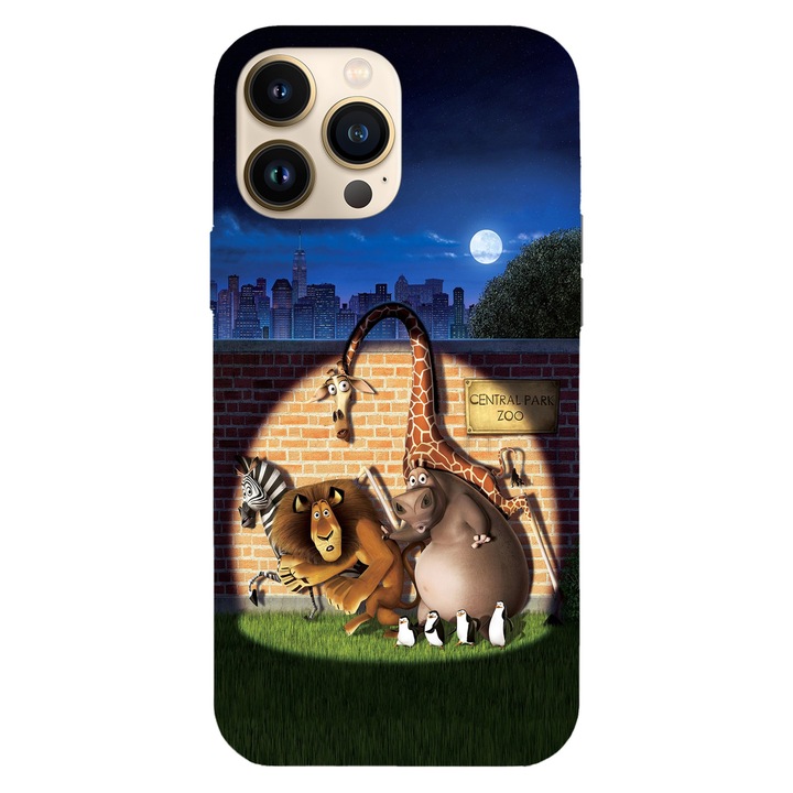 Husa compatibila cu Apple iPhone 12 / iPhone 12 Pro, Viceversa, model Madagascar central park zoo, Silicon, TPU