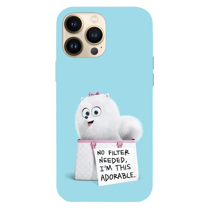 Husa compatibila cu Apple iPhone 12 / iPhone 12 Pro, Viceversa, model No filter need im this adorable The Secret Life of Pets, Silicon, TPU