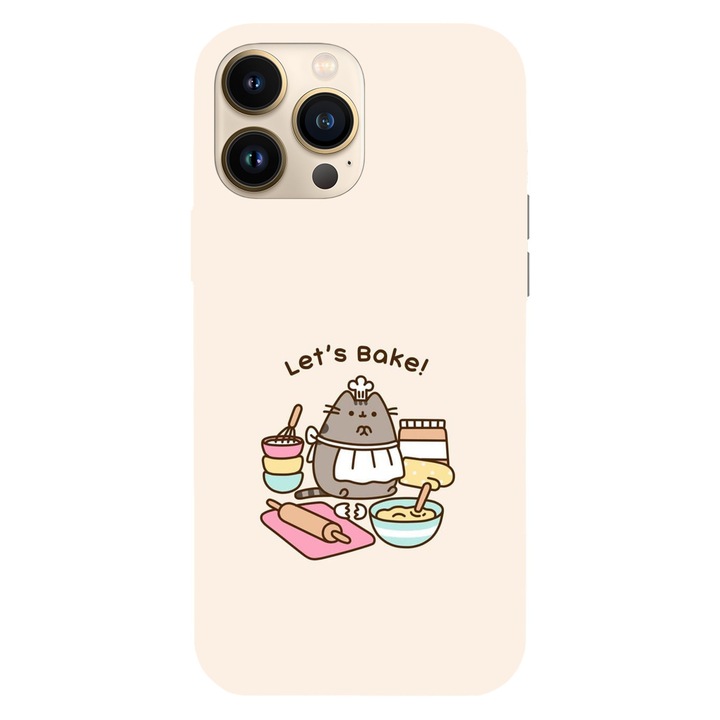 Husa compatibila cu Apple iPhone 12 / iPhone 12 Pro, Viceversa, model Lets bake Pusheen, Silicon, TPU