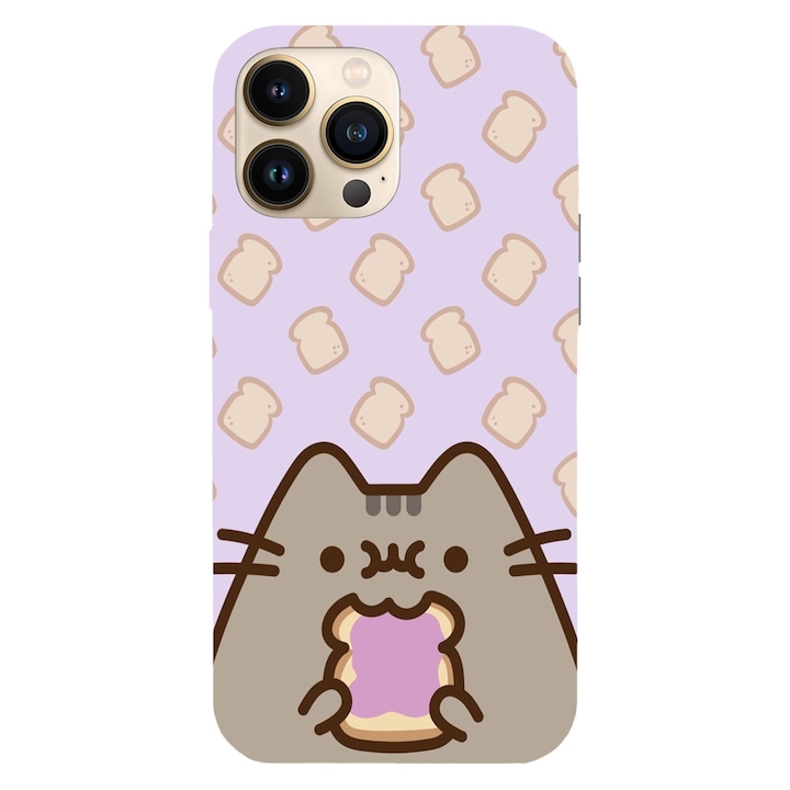 Husa compatibila cu Apple iPhone 12 / iPhone 12 Pro, Viceversa, model Lunch time Pusheen, Silicon, TPU