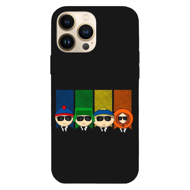 Husa compatibila cu Apple iPhone 12 / iPhone 12 Pro, Viceversa, model Man in black South Park, Silicon, TPU