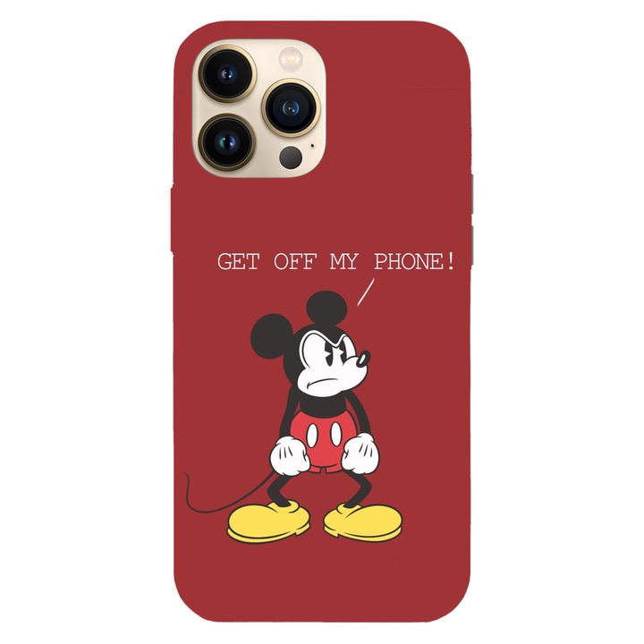 Husa compatibila cu Apple iPhone 12 / iPhone 12 Pro, Viceversa, model Mickey get off my phone, Silicon, TPU