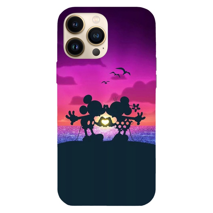 Husa compatibila cu Apple iPhone 15 Pro Max, Viceversa, model Mickeys love at sunset, Silicon, TPU