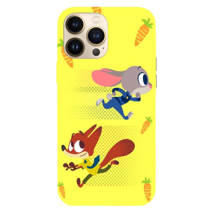 Husa compatibila cu Apple iPhone 12 / iPhone 12 Pro, Viceversa, model Nick and Judy on the run Zootopia, Silicon, TPU
