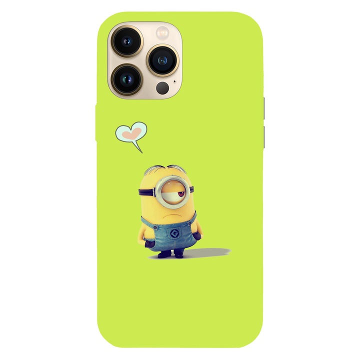 Husa compatibila cu Apple iPhone 12 / iPhone 12 Pro, Viceversa, model Stuart in love Minions, Silicon, TPU