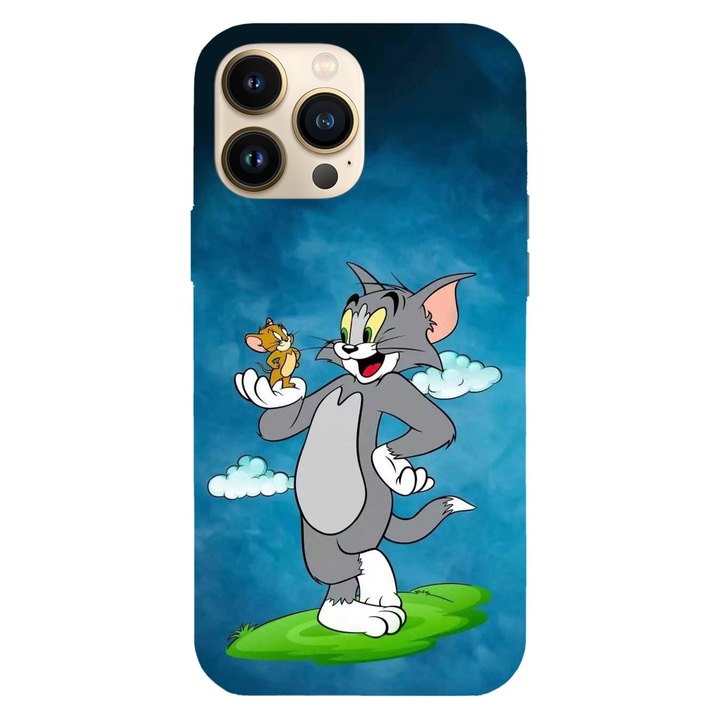 Husa compatibila cu Apple iPhone 12 / iPhone 12 Pro, Viceversa, model Cloudy Tom and Jerry, Silicon, TPU