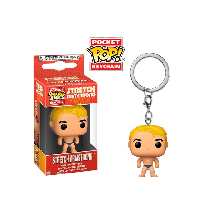 Breloc cu Stretch Armstrong, FunKo, 4 cm, Multicolor