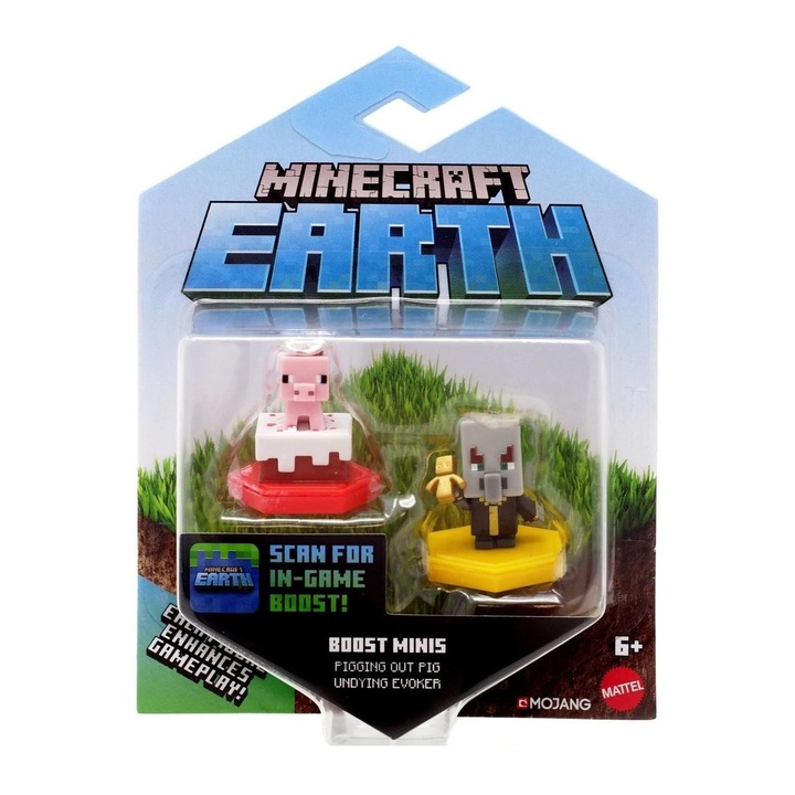 Szett 2 figura Mattel Minecraft Pork Undying Evoker, GMD16, 2pak