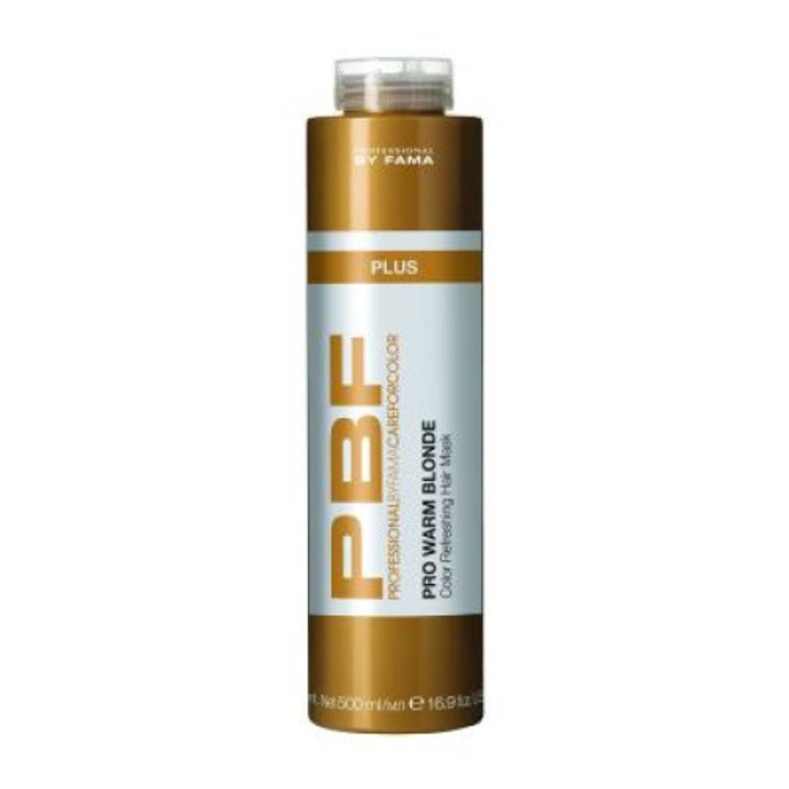 Masca de par Plus Pro Warm Blonde, Professional by Fama, Pentru par blond cald, 500 ml