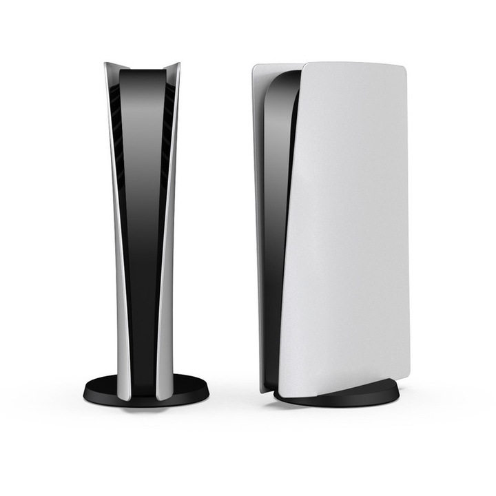 Husa pentru consola, Roffie, ABS, Compatibil cu PlayStation 5, Gri