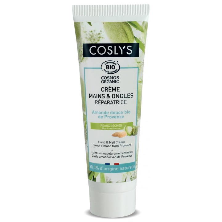 Crema BIO reparatoare maini si unghii, cu migdale dulci Coslys, 50 ml
