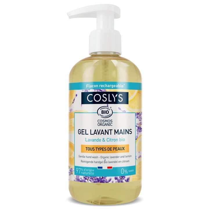 Gel BIO spalare maini, fara sapun, cu extract de lamaie si lavanda Coslys, 300 ml