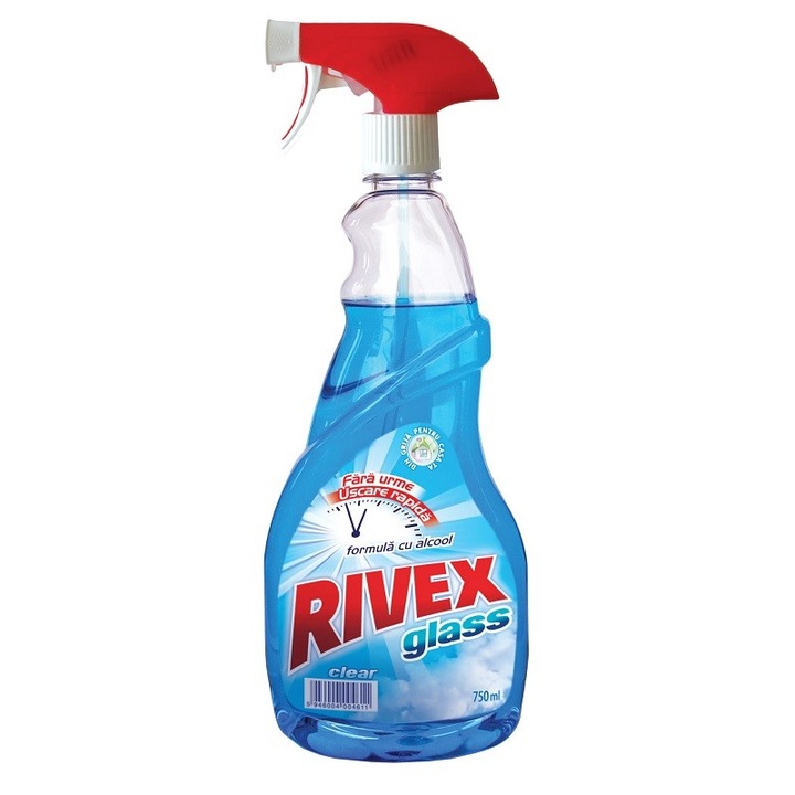 Set Solutie pentru Geam cu Pulverizator Rivex, 4 Bucati x 750 ml