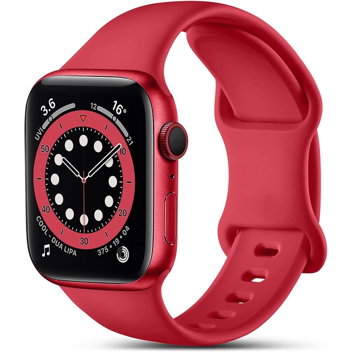 Curea silicon Hoco compatibila cu Apple Watch 1/2/3/4/5/6/SE/7/8, 42/44/45/49mm, Rosu