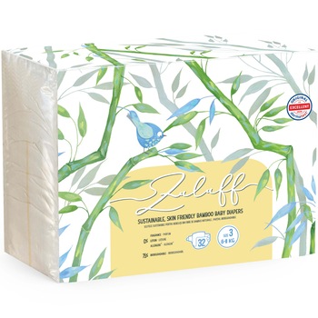 Scutece din Bambus, Nr 3, 6-11 kg, 32 bucati, Zuluff