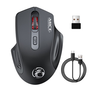 Mouse Gaming Wireless, iMice, cu bluetooth si receptor USB, 800/1200/1600 Dpi, 2.4G, Universal, Negru