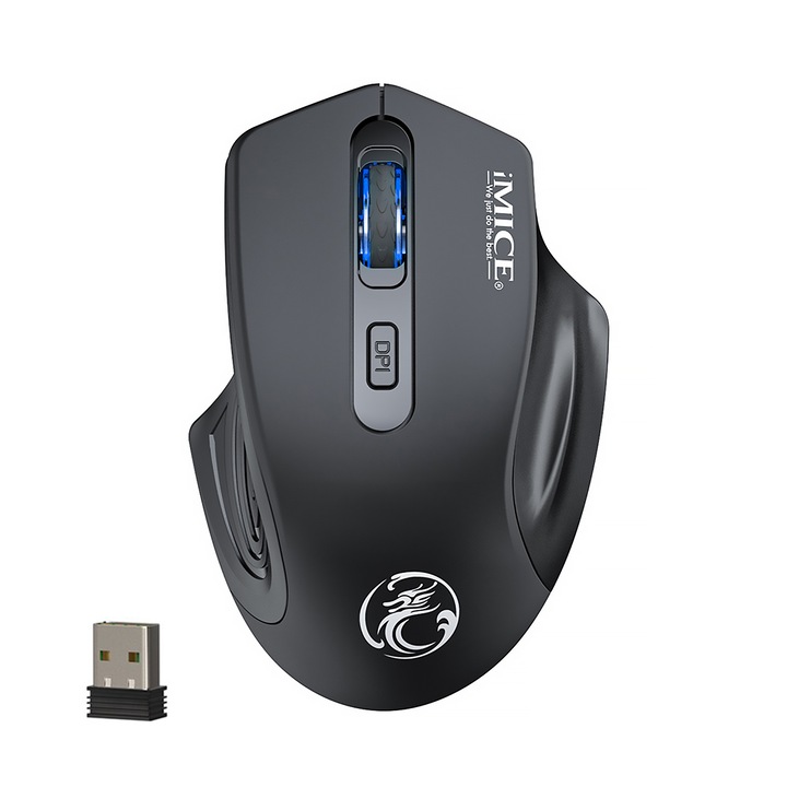 Безжична мишка SDLOGAL, С bluetooth и USB приемник, 800/1200/1600 Dpi, 2.4G, Универсален, Черен