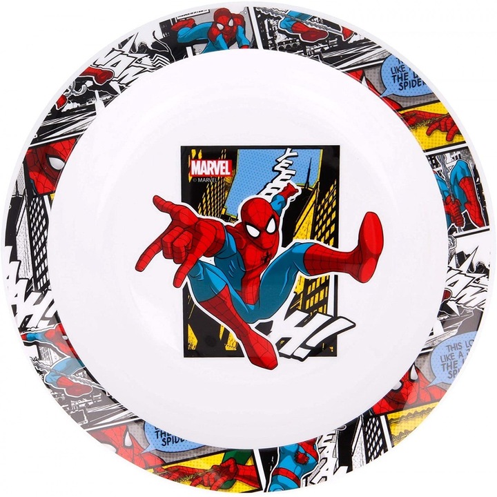 Bol Spiderman Streets, 16x16x4 cm Alb