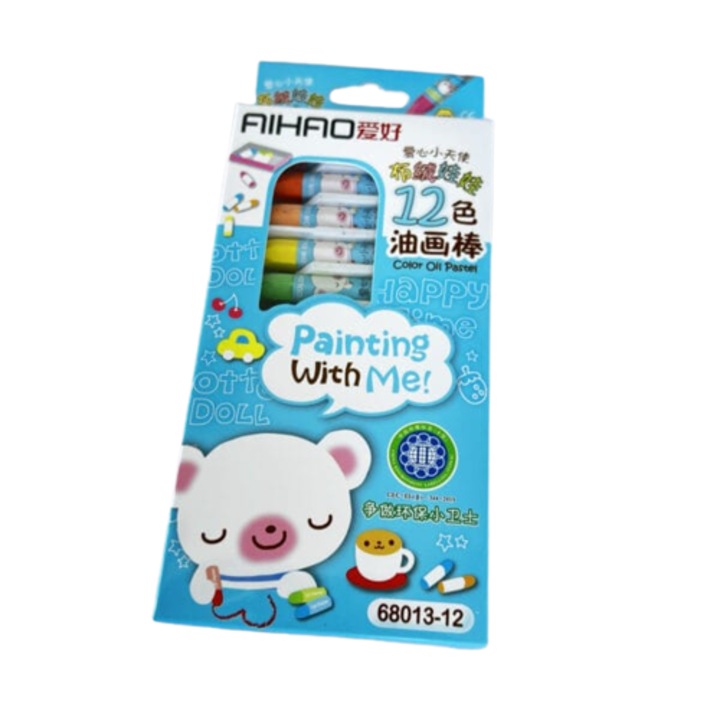 Set 12 Creioane Colorate Pastel Ulei, Multicolor