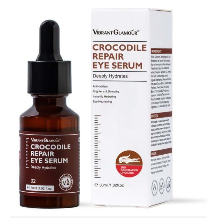 Ser cu esenta de ulei de crocodil impotriva cearcanelor, Puffy Eye, Anti-Aging, Lifting, Ferming Eye, Vibrant Glamour, 30 ml