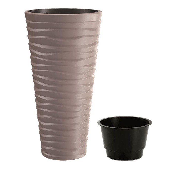 Prosperplast Sand Slim Virágcserép, műanyag, 52 cm, barna