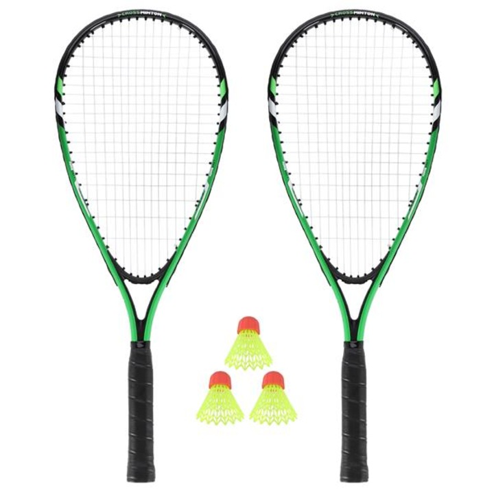 Set badminton, Nils, 2x rachete, 3x volane, Capac, Verde