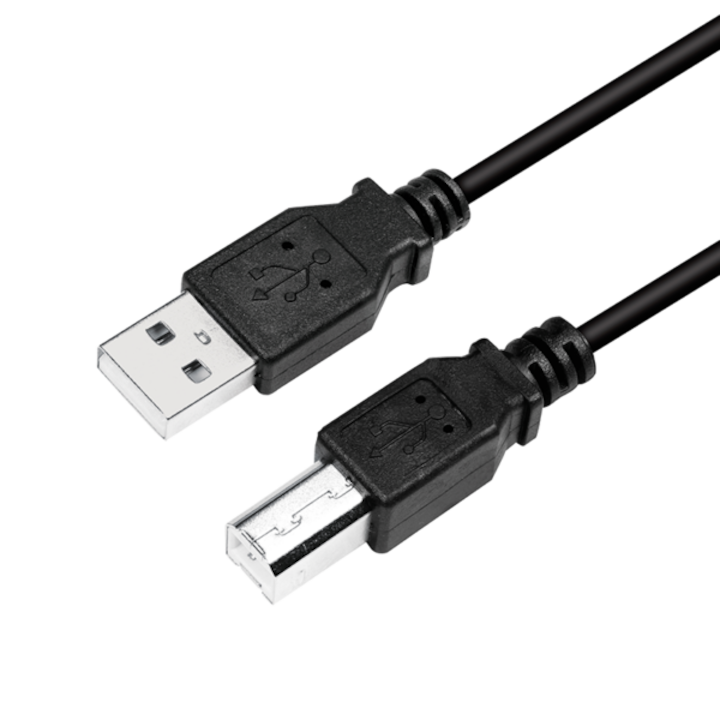 Cablu LOGILINK pentru imprimanta, USB 2.0 la USB 2.0 Type-B, 2m, negru
