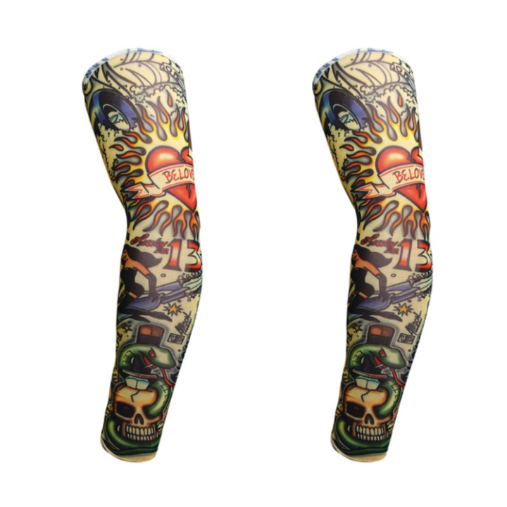 Set 2 imitatii tatuaj pentru brate, CRT, Broken Heart Two, Textil, 3D, Elastic