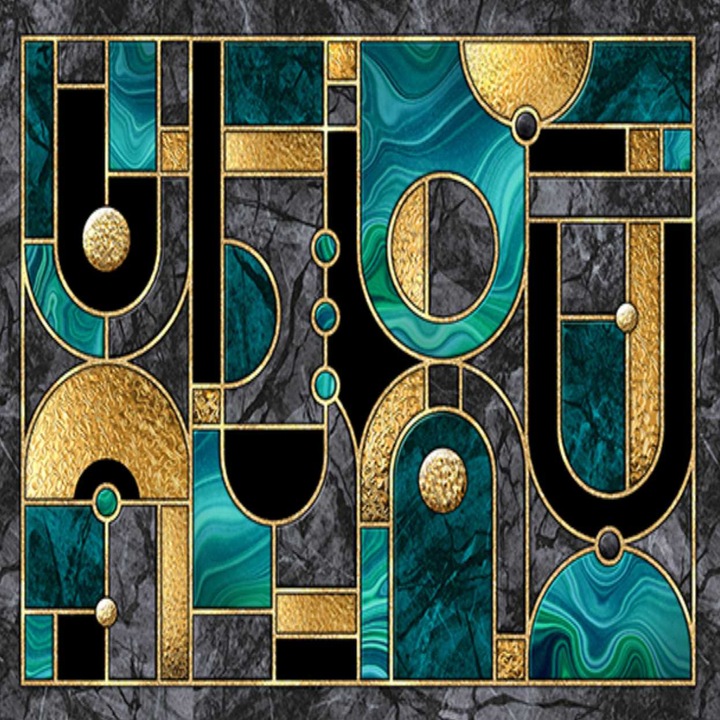 Panou sticla decorativa bucatarie 650x650 mm Abstract A39 contine silicon pentru aplicare