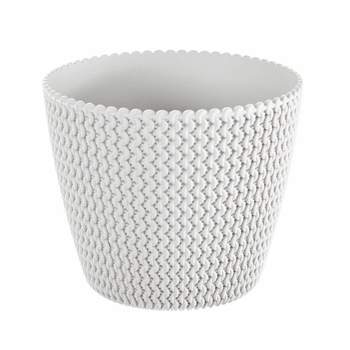 Ghiveci Slofy, Prosperplast, Plastic, 18.4 cm, Alb