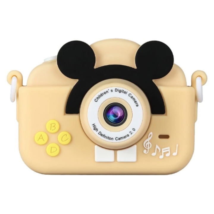 Camera foto si video pentru copii ecran LCD Mickey galben