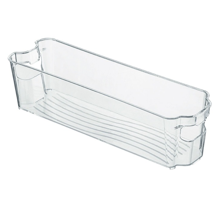 Cutie organizare alimente in frigider, Frandis, 37.3x10.7x10 cm, plastic transparent, model 303000