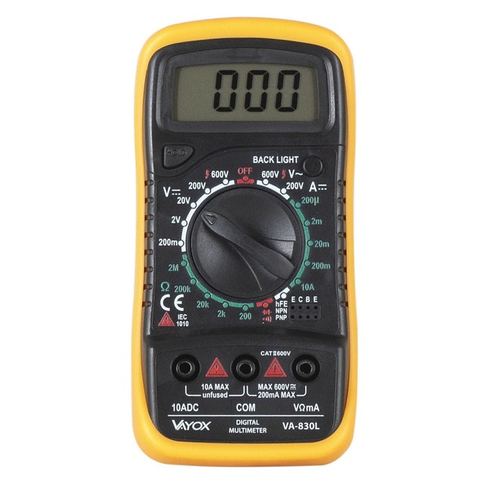 Contor universal, Vayox, 600 V, Negru