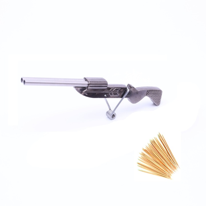 Fém pisztolyjáték a mellékelt fogpiszkálókkal Classic