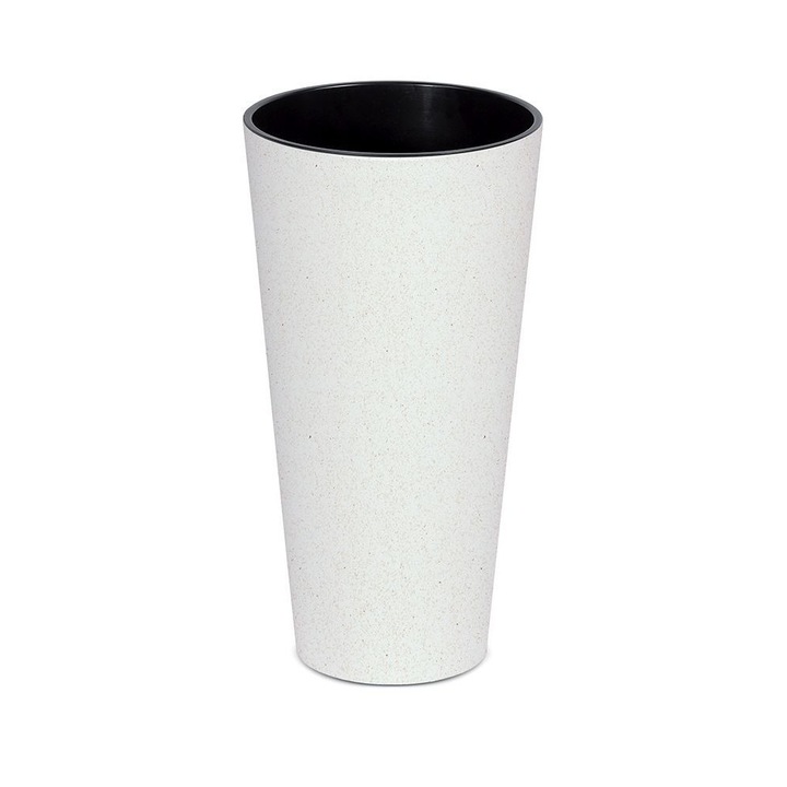 Ghiveci de flori, Prosperplast, Plastic, 20cm, Alb