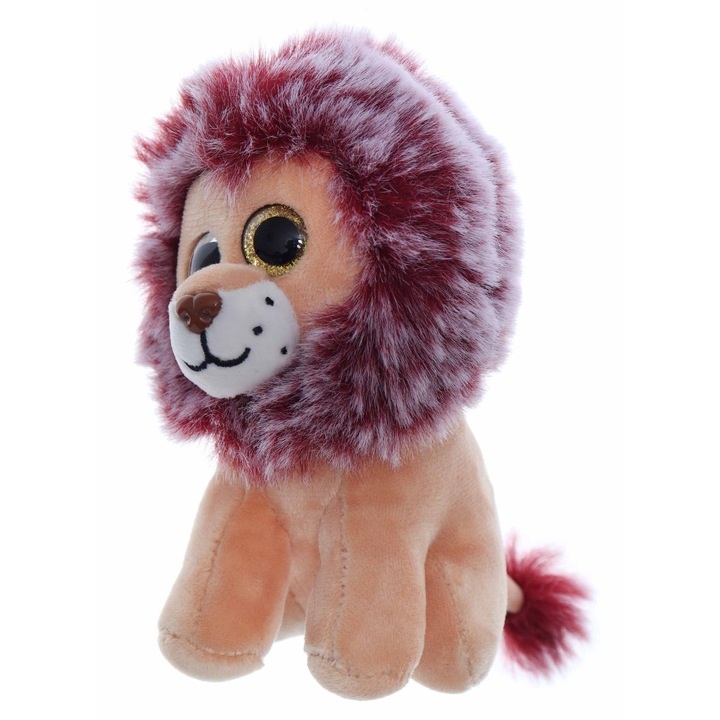 Jucarie de plus tip breloc, Leu maro, 12 cm, Recostore®, REC2326