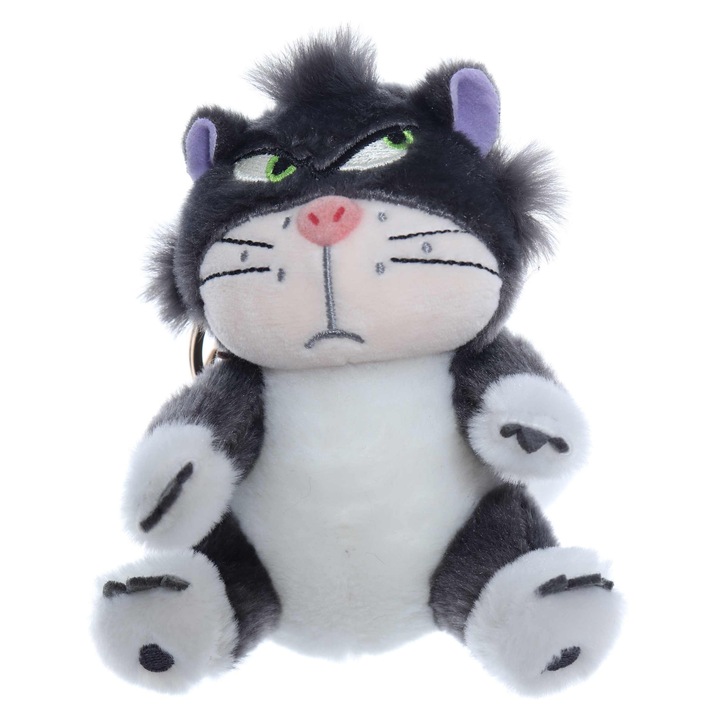 Jucarie de plus tip breloc, Pisicuta gri, 12 cm, Recostore®, REC2327