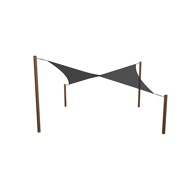 Prelata soare / vela umbrire patrata - 4 x 4 m, 280gsm, negru