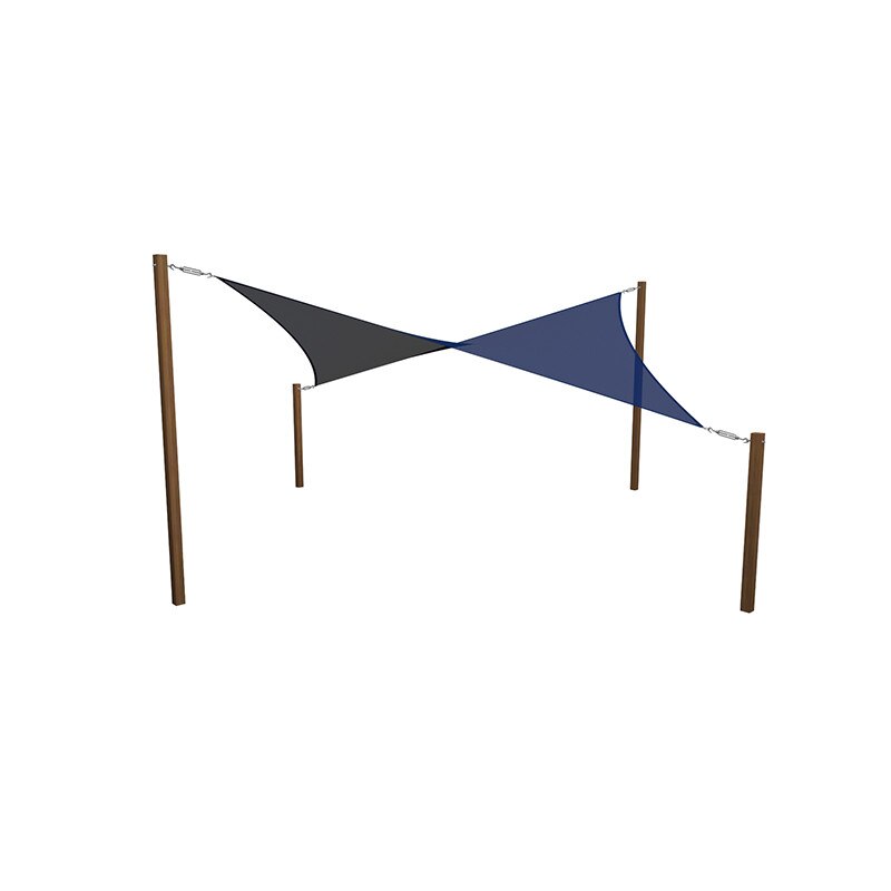 Prelata soare / vela umbrire patrata - 3.6 x 3.6 m, 320gsm, albastru marin