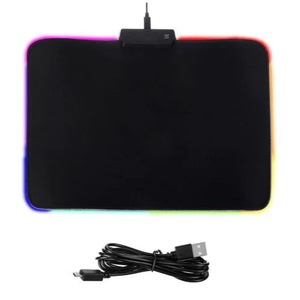 Mouse Pad Gaming cu Iluminare Led RGB, antiderapant, 35 x 25.5 cm Negru
