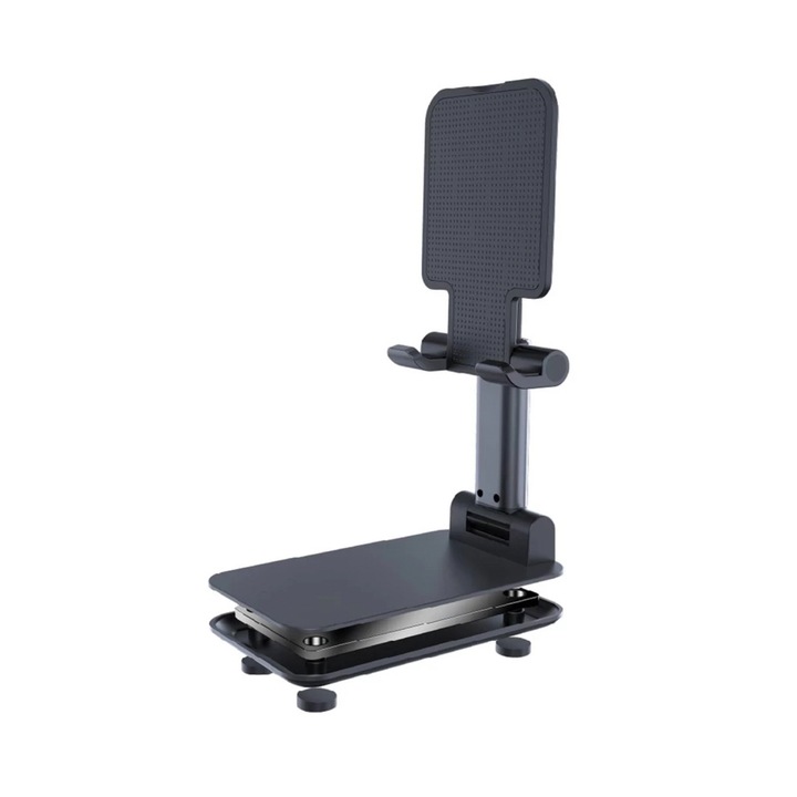 Поставка за телефон/таблет, FONIX Padholder, регулируема, противоплъзгаща, универсална, черна