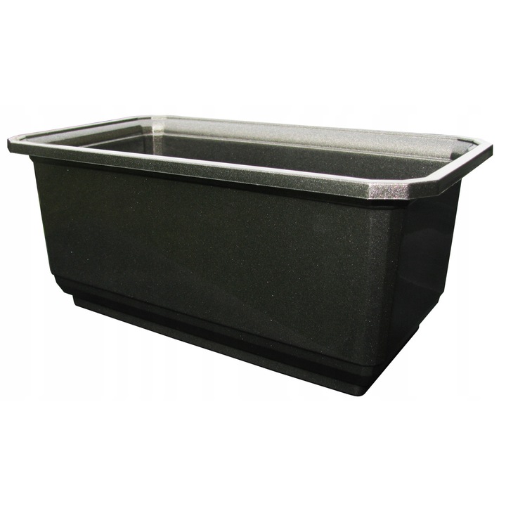 Jardiniera, Inna, műanyag, 17 x 30 x 13 cm, szürke